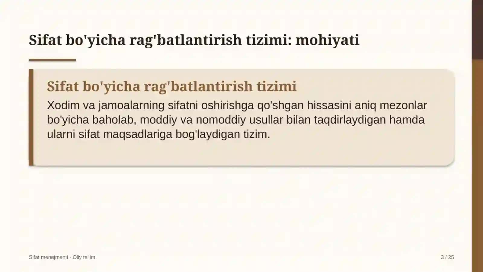 Ziyorat turizmida sifat bo'yicha rag'batlantirish tizimi 3
