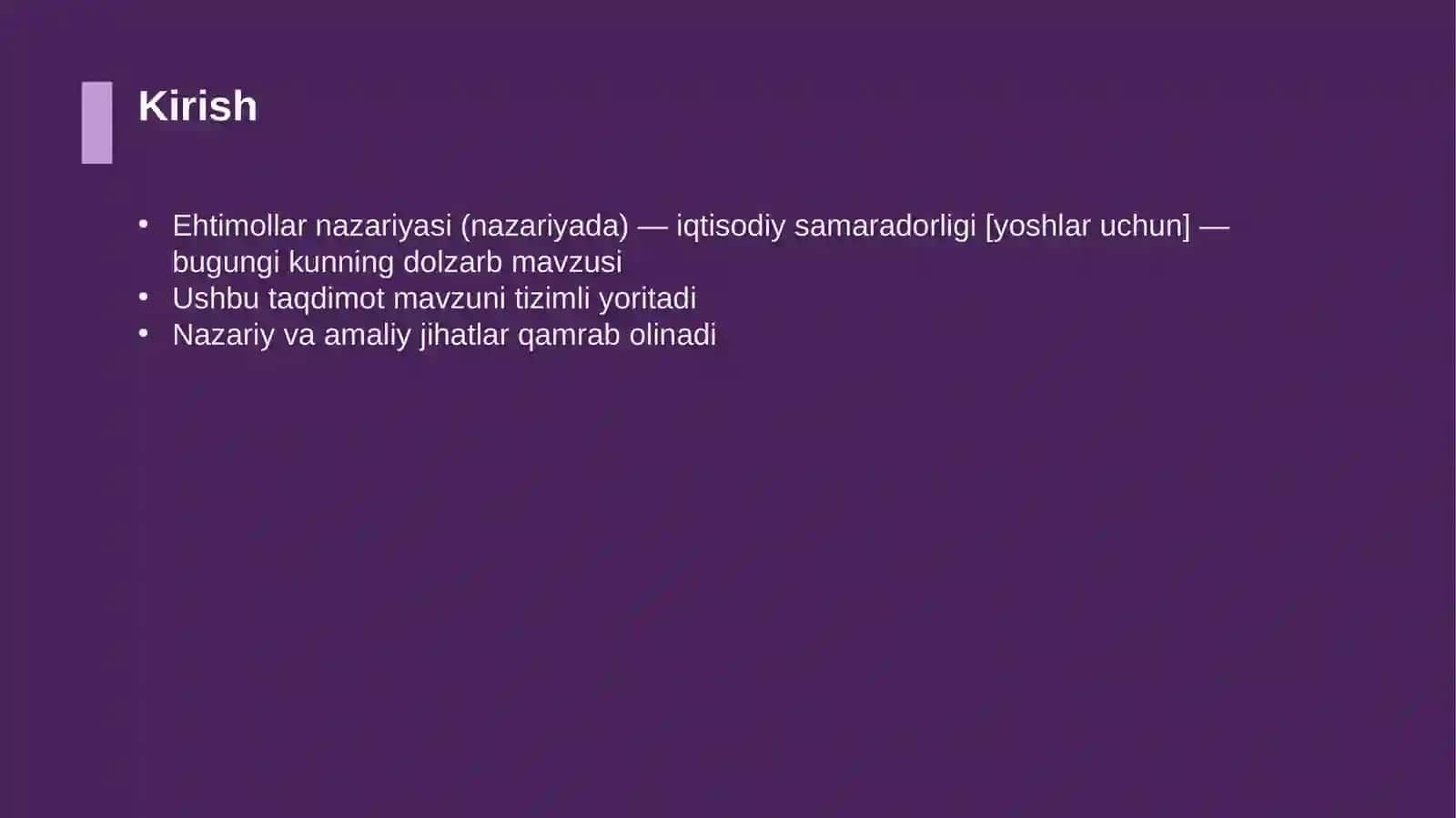 Ehtimollar nazariyasi (nazariyada) — iqtisodiy samaradorligi [yoshlar uchun] 3