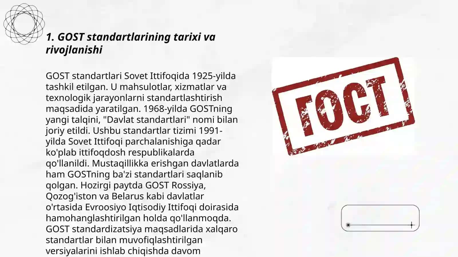 GOST standartlar bo'yicha oʼrganish 3