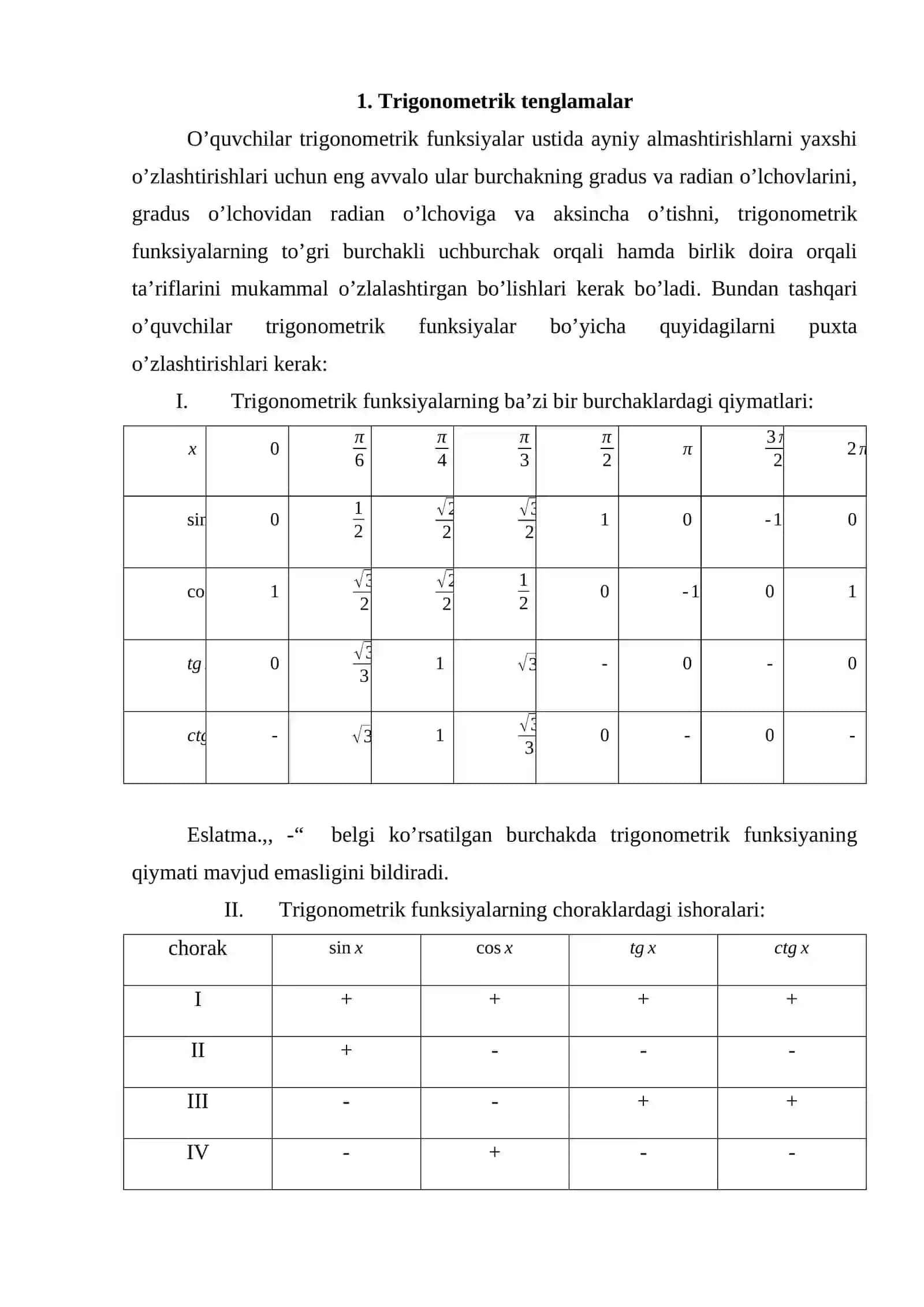 Trigonometrik tenglamalar 3