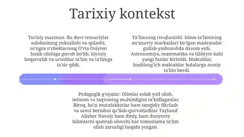 Xiv Asrning Ikkinchi Yarmi Va Xvi Asrda Movarounnahrda Tarbiya, Maktab Va Pedagogik Fikrlar Rivoji 3