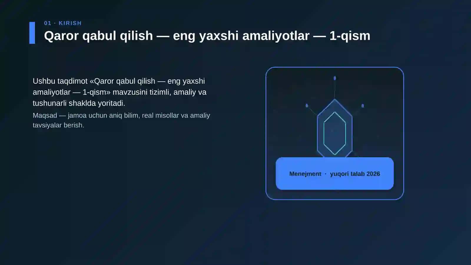 Qaror qabul qilish — eng yaxshi amaliyotlar — 1-qism 3