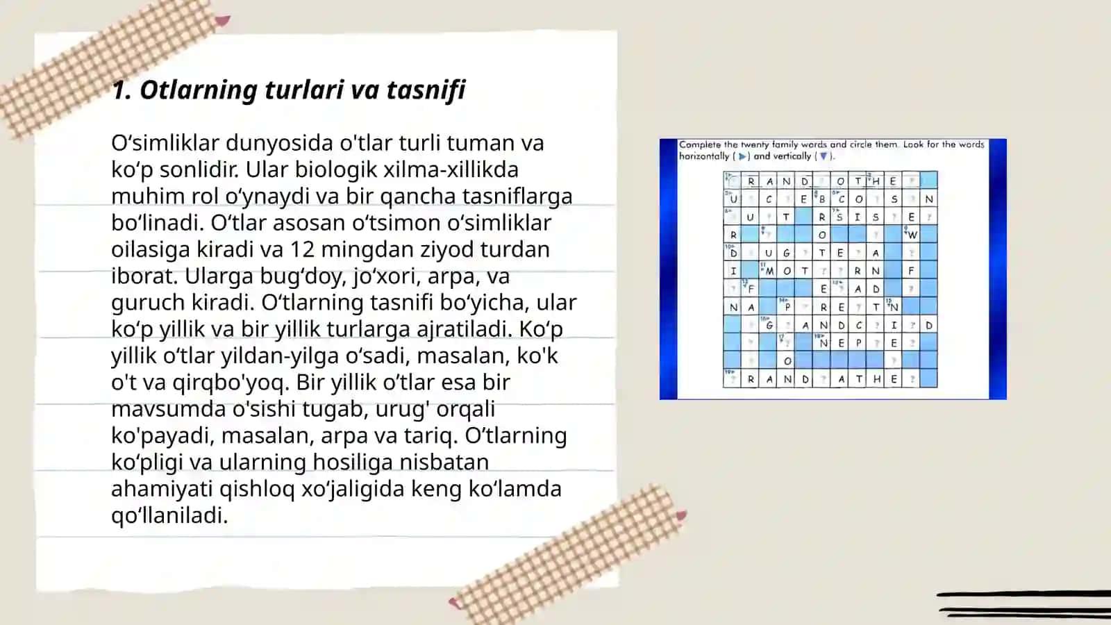 Ot, sifat soʻz turkumlarini oʻrganish darslari yuzasidan 3-4-sinflar uchun metodik tavsiyalar ishlab chiqish 3