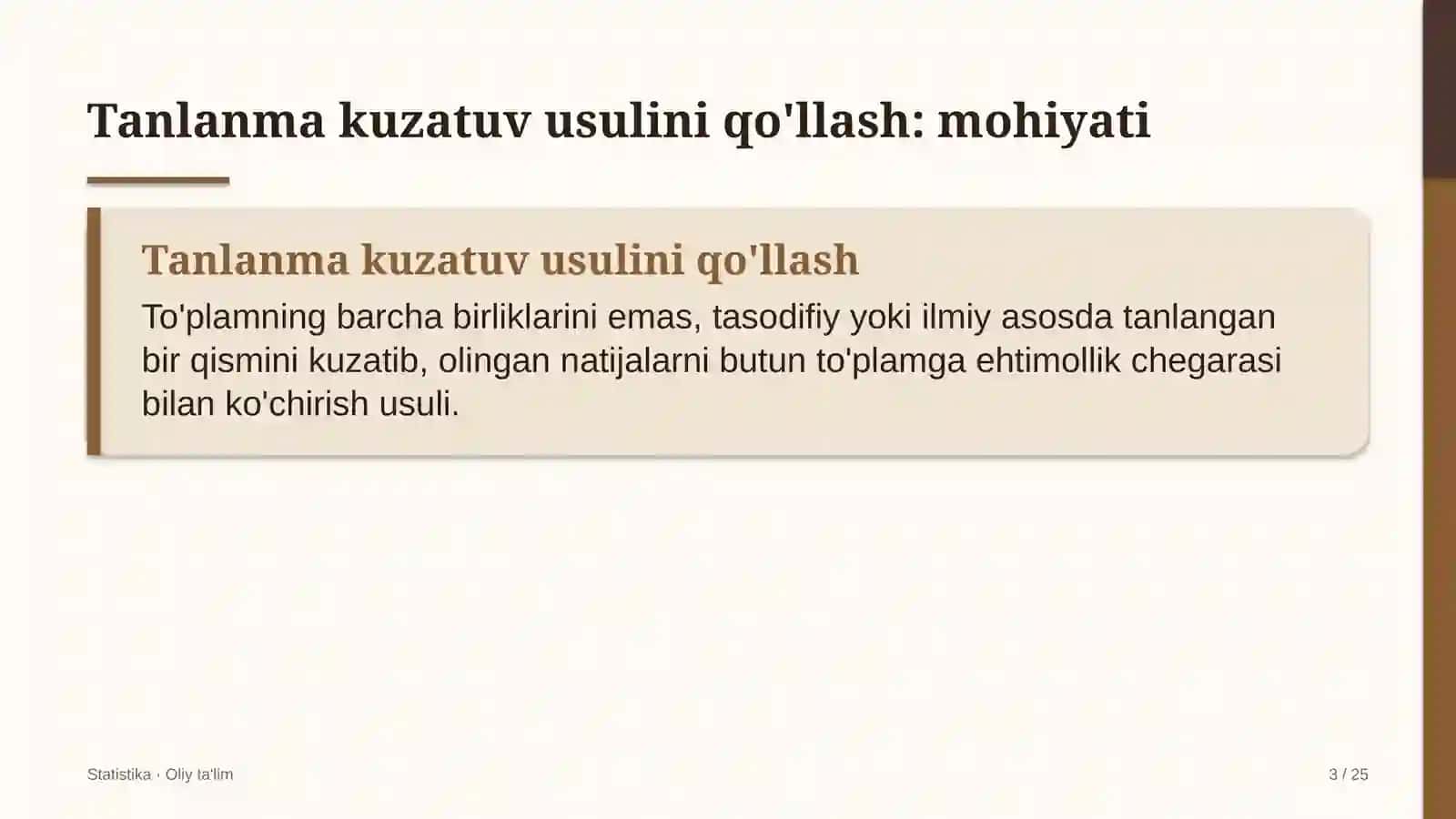 STATISTIKA · OLIY TA'LIM 3