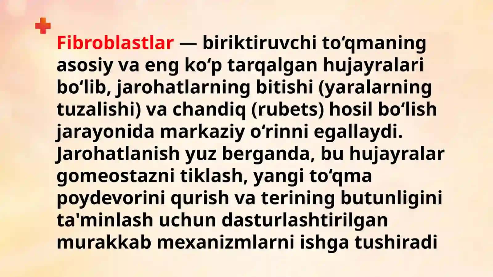 Fibroblastlarning jarohatning bitishi va chandiq hosil bo'lishdagi roli 3