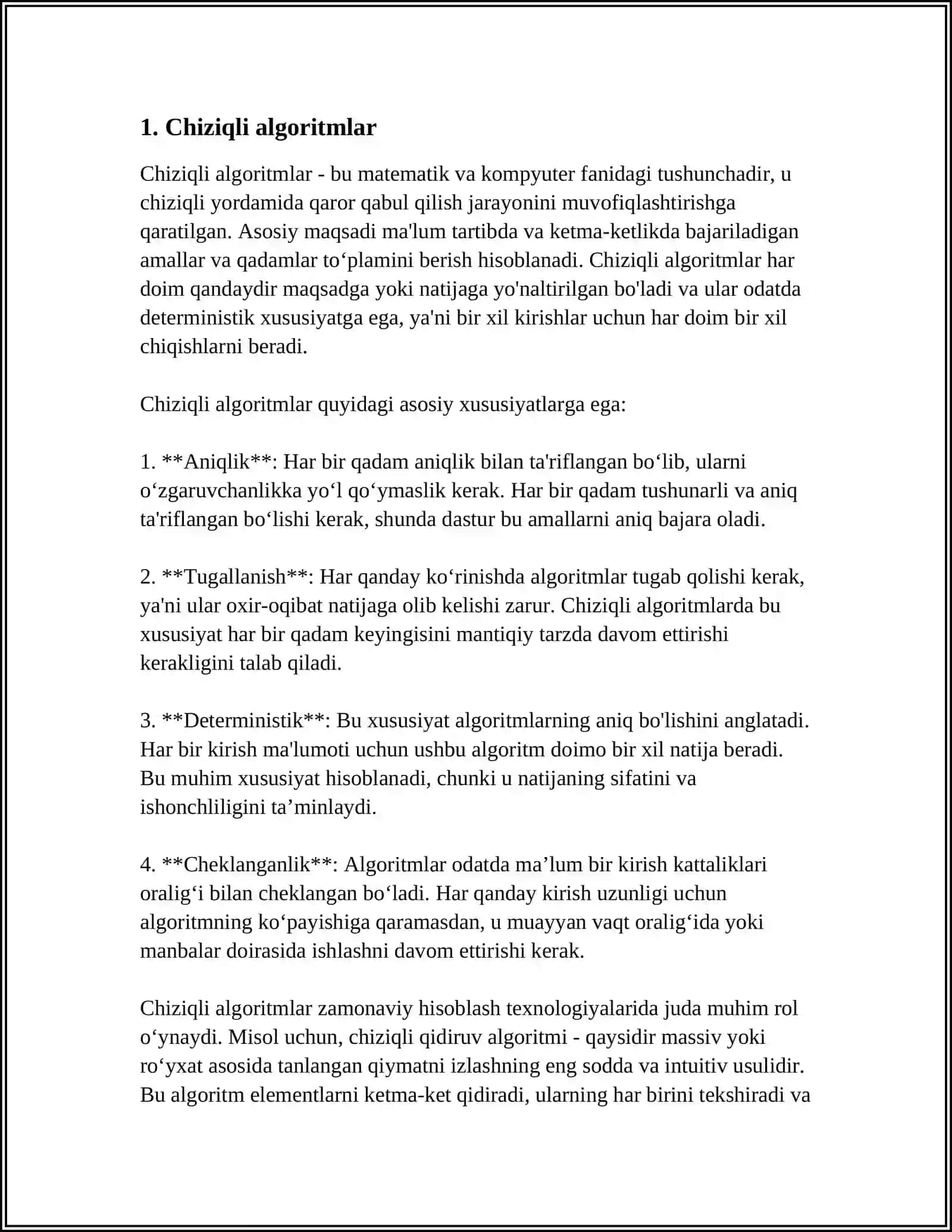ALGARITM TURLARI VA XUSUSIYATLARI 3