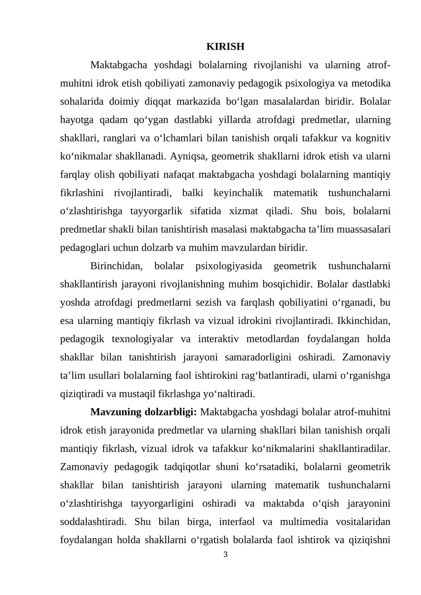 HAR BIR YOSH GURUHIDA BOLALARNI PREDMETLAR SHAKLI BILAN TANISHTIRISH METODIKASI 3