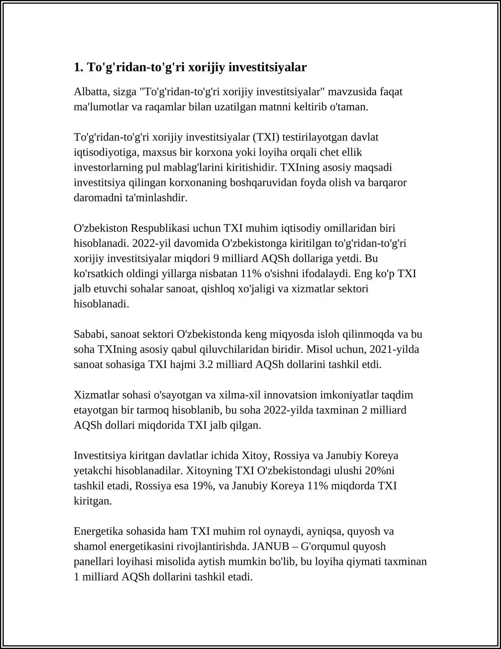 XORIJIY INVESTITSIYALAR TURLARI MAQSADLARI VA VAZIFALARI 3