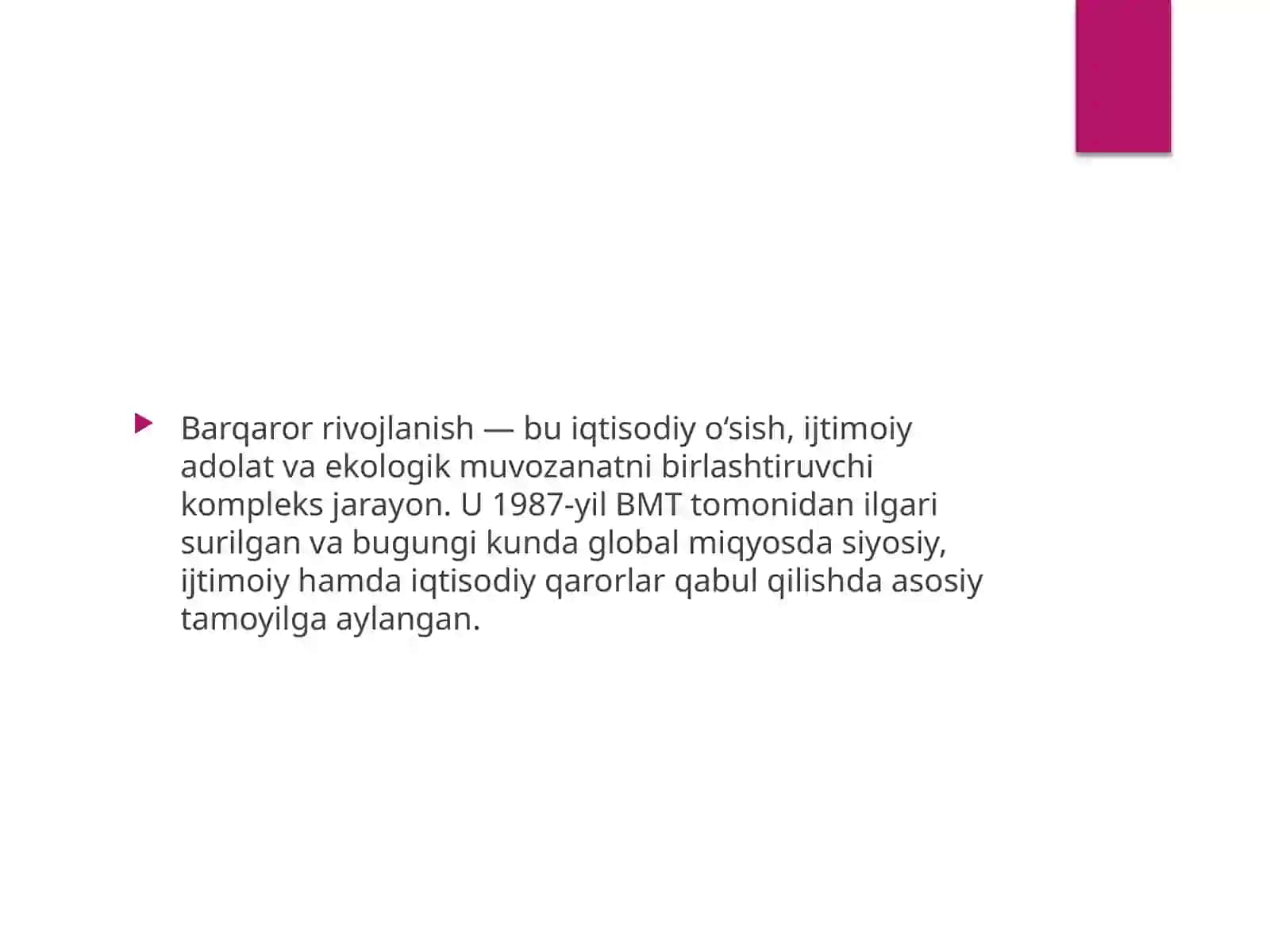 Barqaror rivojlanish va iqtisodiy tarmoqlar o‘rtasidagi muvozanatni saqlash 3