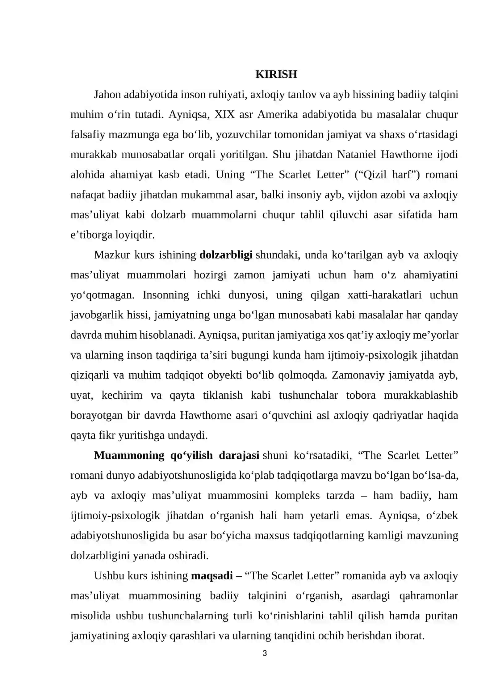 NATANIEL HOTORNNING “THE SCARLET LETTER” ROMANIDA AYB VA AXLOQIY MAS’ULIYAT MUAMMOSI 3