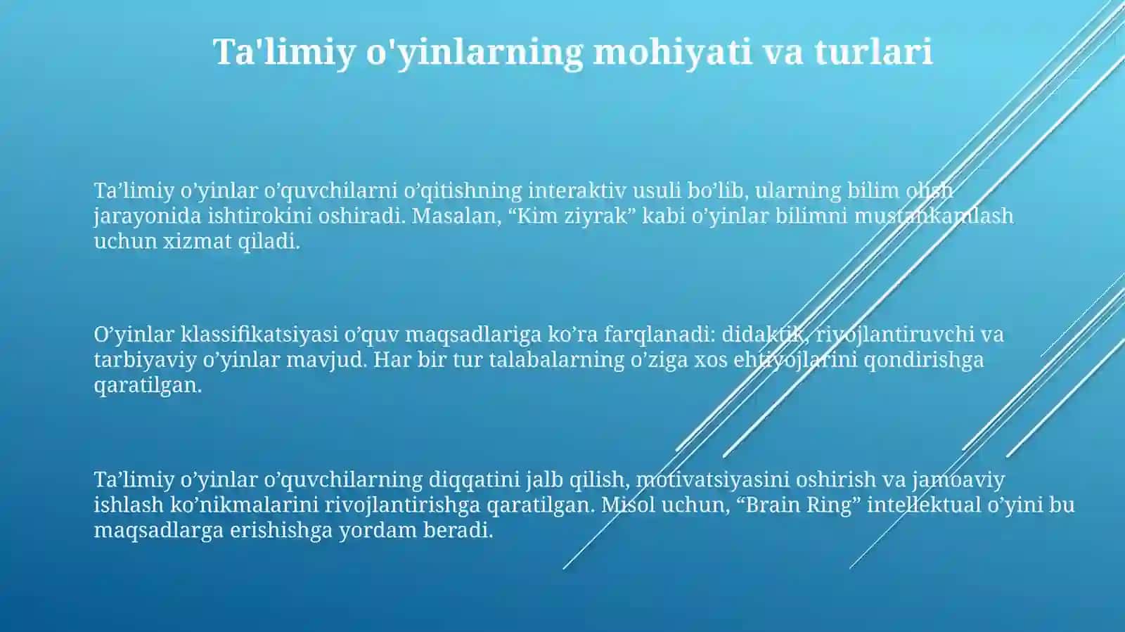 Sinf va sinfdan tashqari mashgʻulotlarda didaktik oʻyinlarni qoʻllash metodikasi 3