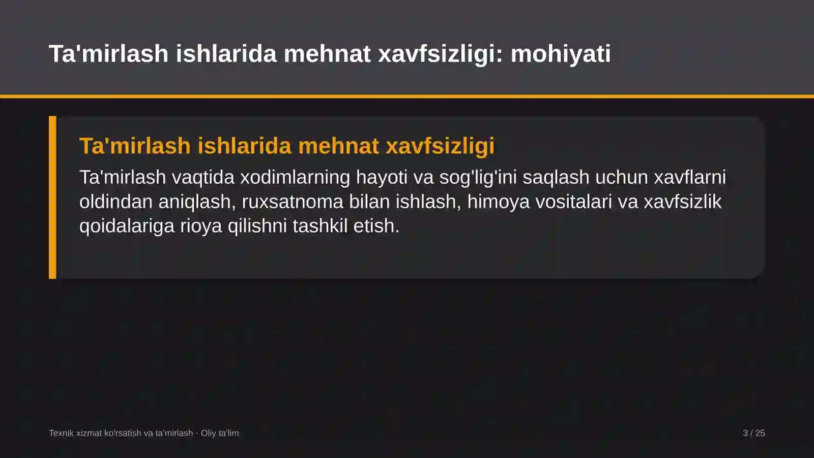 gaz ta'minoti korxonalarida ta'mirlash ishlarida mehnat xavfsizligini ta'minlash 8464 3
