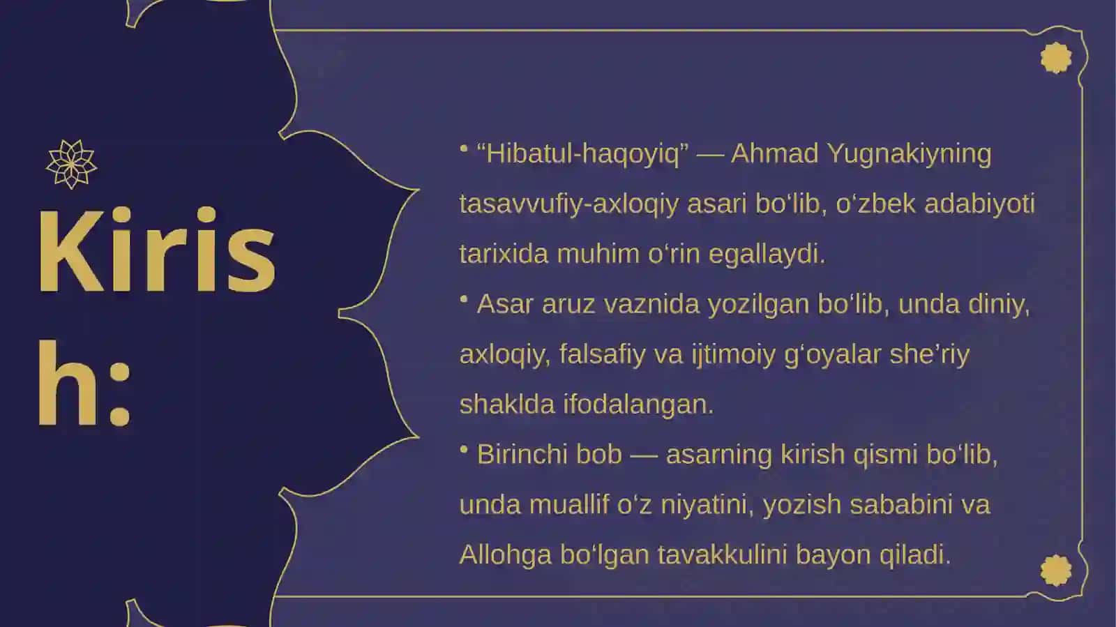 “Hibatul-haqoyiq”ning birinchi bobi 3