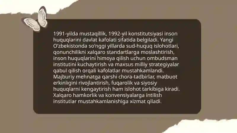 Yangi O'zbekistonda inson huquqlari va erkinliklari kafolatining yaratilishi 3
