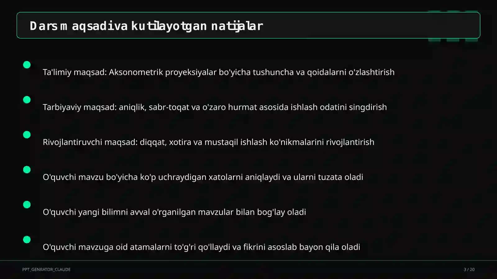 Aksonometrik proyeksiyalar (8-sinf) 3