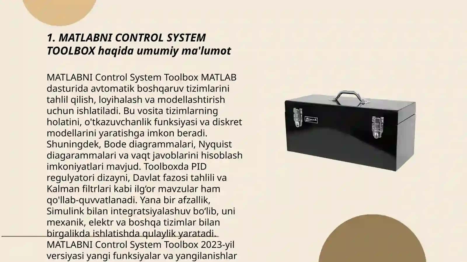 MATLABNI CONTROL SYSTEM TOOLBOX 3