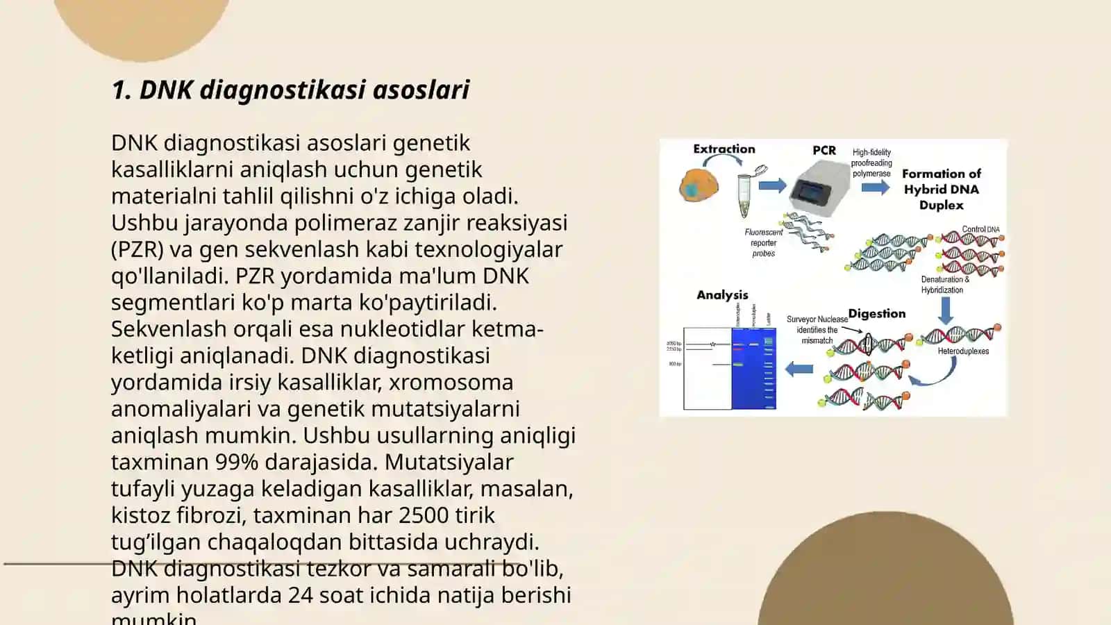 DNK diagnostikasi metodlari.Klinik amaliyotda qoʼllanilishi 3