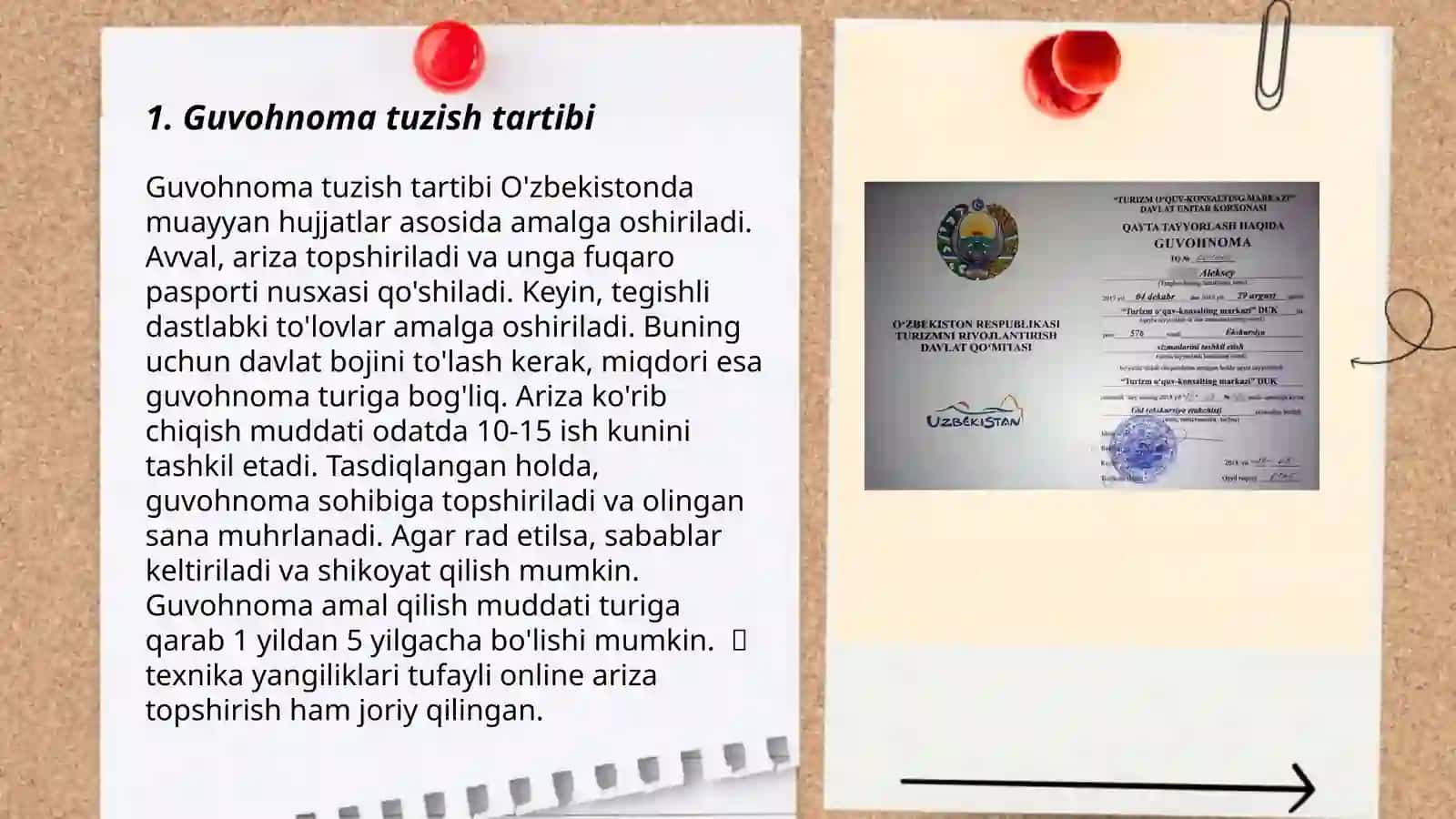 Tashkiliy hujjatlar.Guvohnoma,yoʻriqnoma,nizom-ustav 3