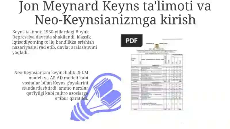 Jon Meynard Keyns ta'limoti va Neo-Keynsianizm asoslari 3