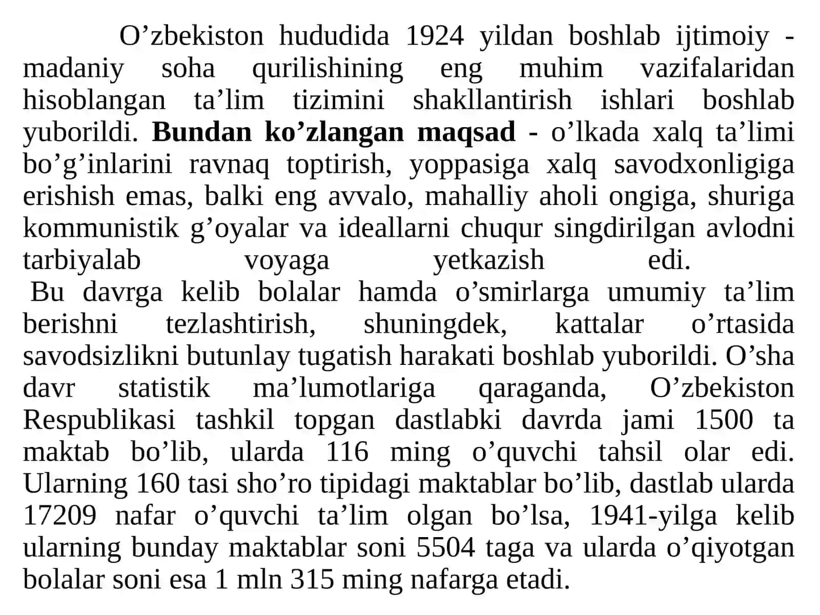 1924-1991 yillarda O’zbekistonda ta’lim tizimi va pedagogik fikrlar rivoji. Mustaqil O’zbekistonda ta’lim tizimi va pedagogik fikrlar rivoji 3