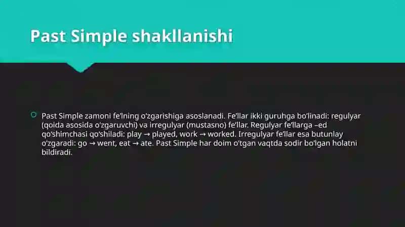 Past Simple 3
