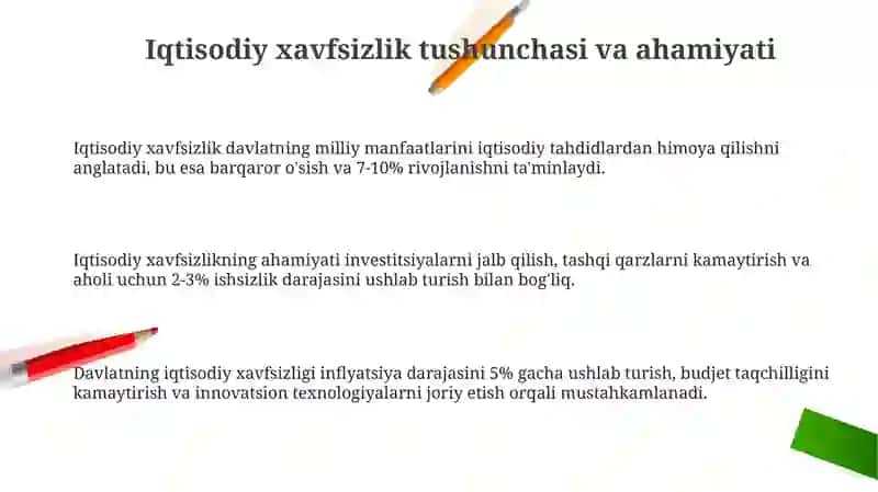IQTISODIY XAVFSIZLIK INDIKATORLARI VA ULARNING TAXDILI 3