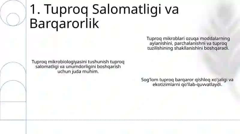 Tuproq mikrobiologiyasi va uni tuproq hosil bo’lishida qatnashishi 3