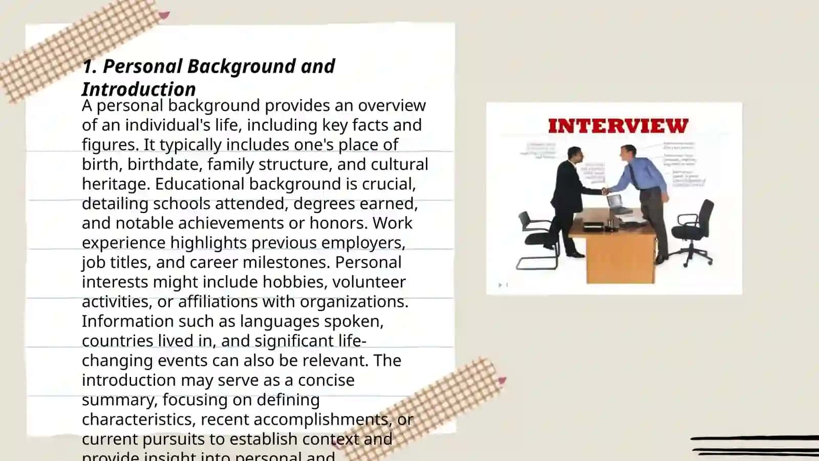 Self presentation and interview 3