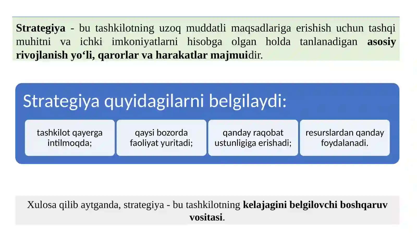 Biznesstrategiyasining asoslari 3