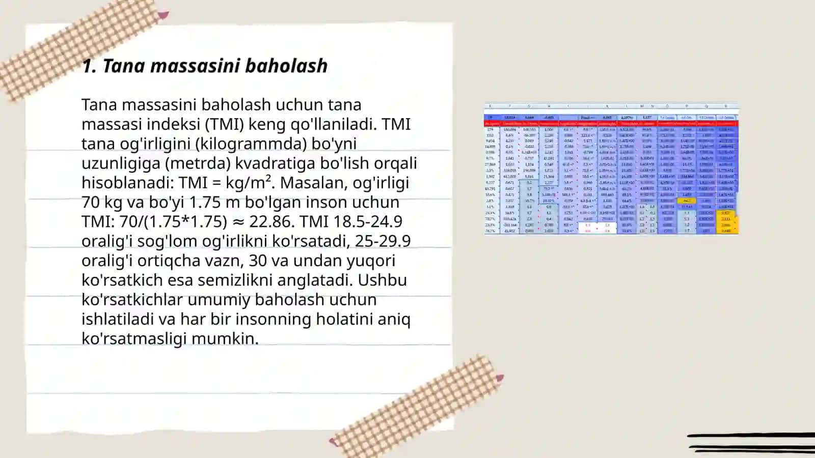 Tana massasini baholash antrapometriya koʻrsatkichlarini aniqlash 3