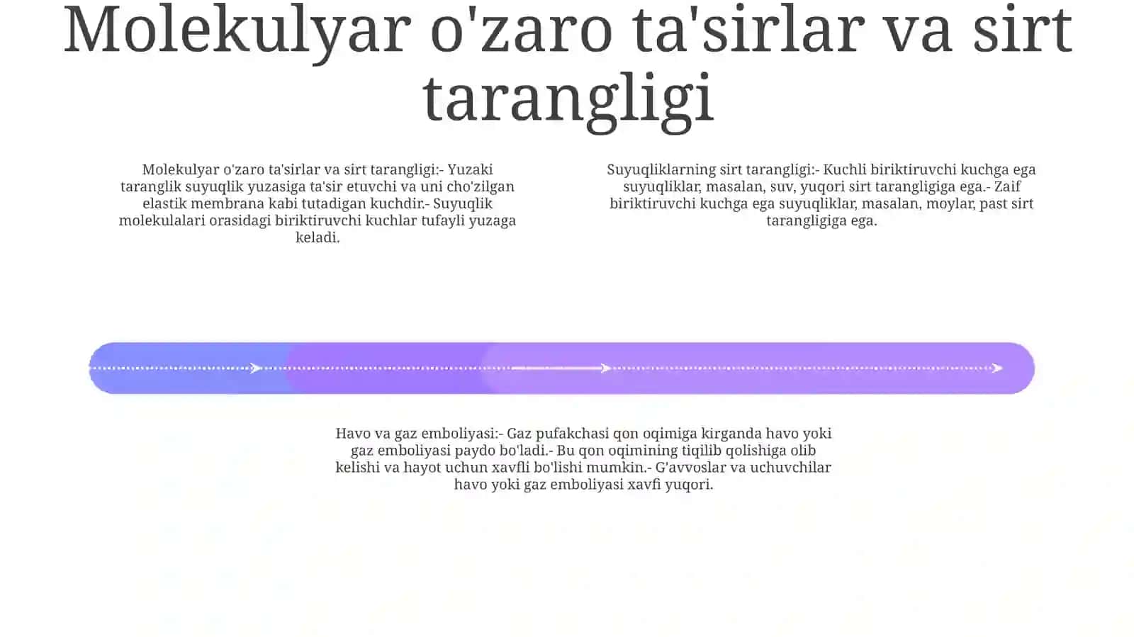 Suyuqliklarning Sirt Tarangligi. Havo VaGazEmboley 3
