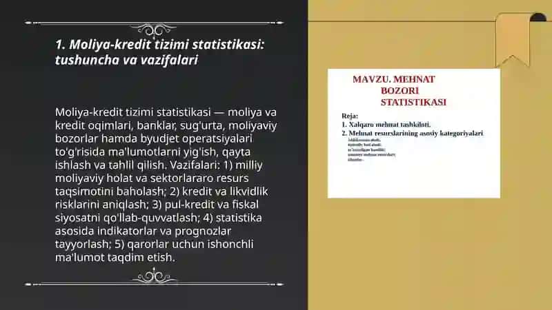 Moliya-kredit tizimi statistikasi 3