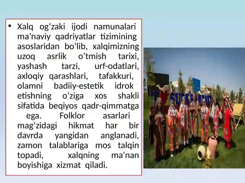 Xalq og’zaki ijodi so’z san’ati sifatida 3