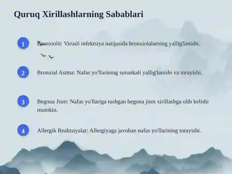 Bolalardagi Nafas Olish Muammolari: Xirillashlar va Plevra Shovqinlari 3