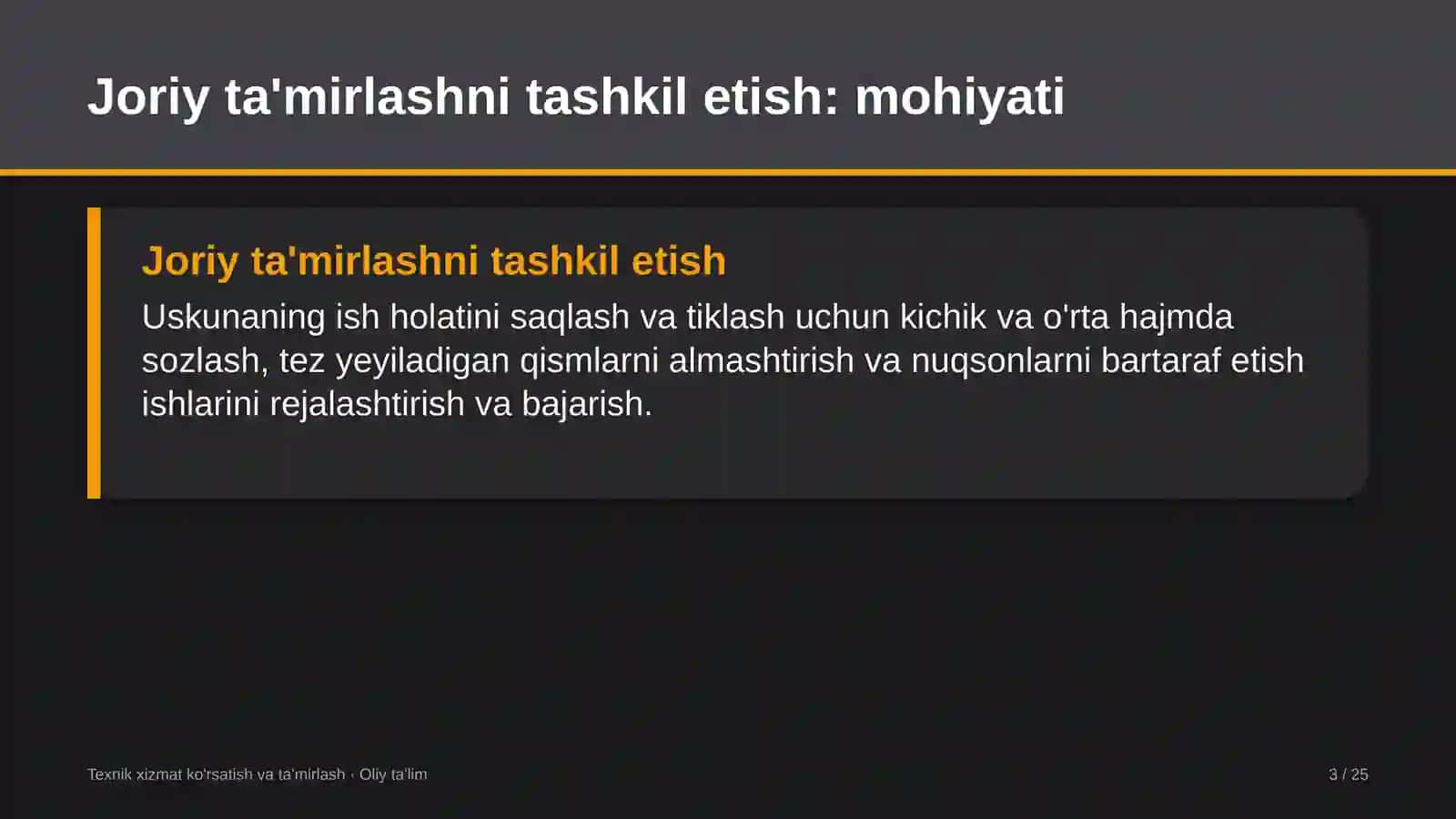 Elektron hujjat aylanishi tizimlarida joriy ta'mirlashni tashkil etish 3