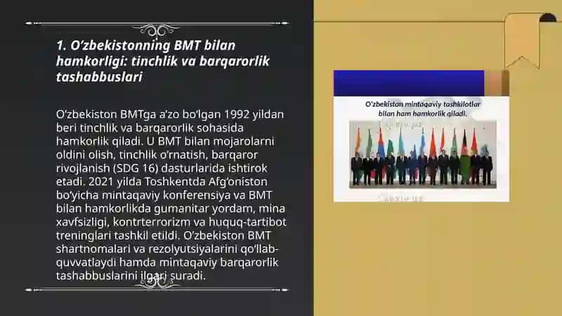 O'zbekistonning xalqaro tashkilotlar bilan hamkorlik aloqalari 3