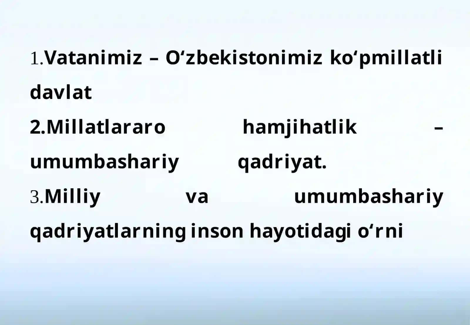 Muzrabottumani58-umumta’limmaktabi8-Asinfo‘quvchisiAbdumalikovAzimbekningTarbiyafanidantayyorlaganLOYIHA ISHI 3