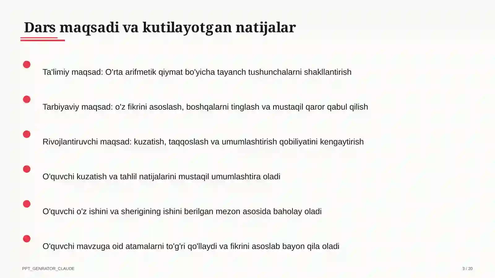 O'rta arifmetik qiymat (5-sinf) 3