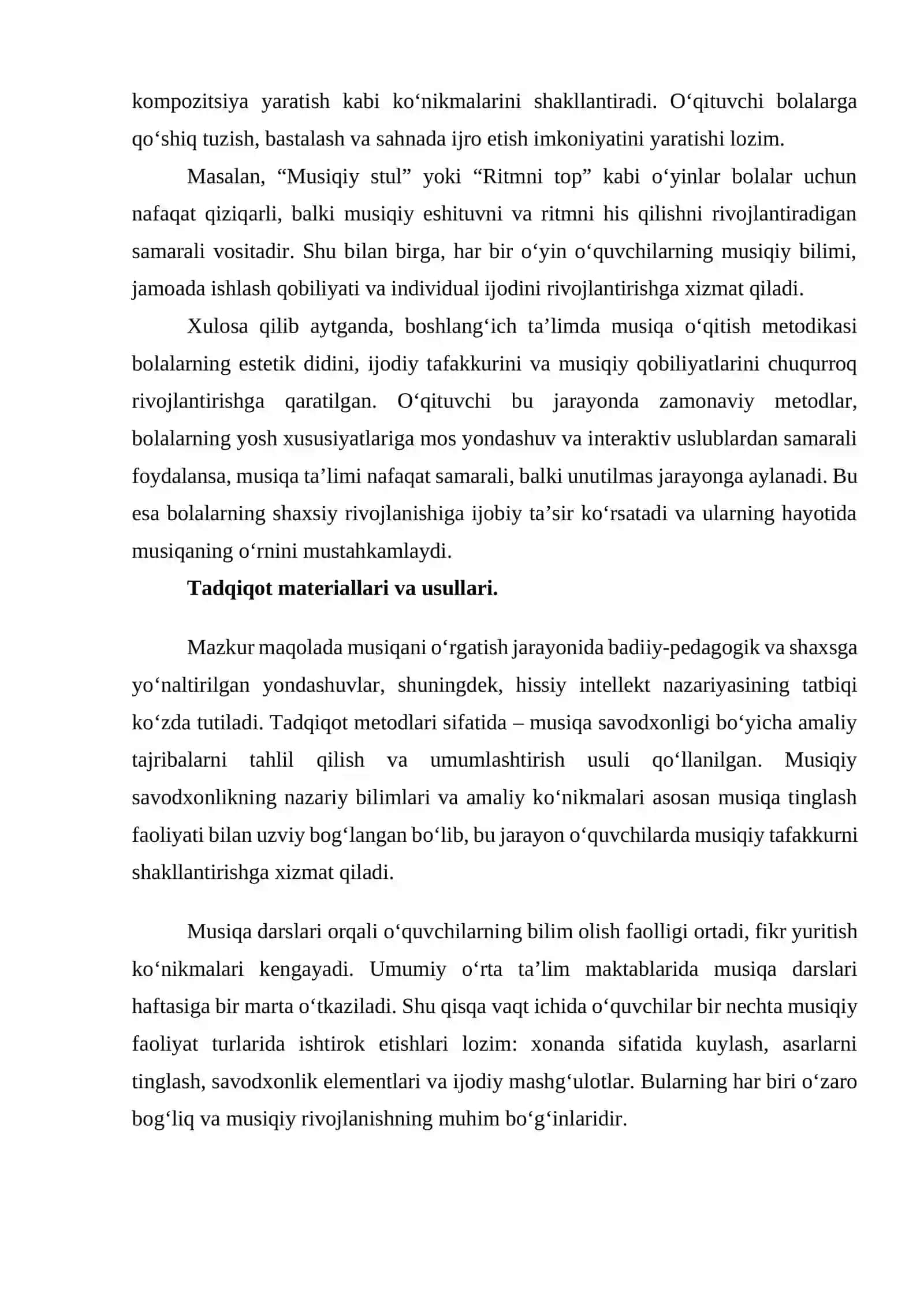 Boshlang'ich ta'limda musiqa o'qitish metodikasi 3