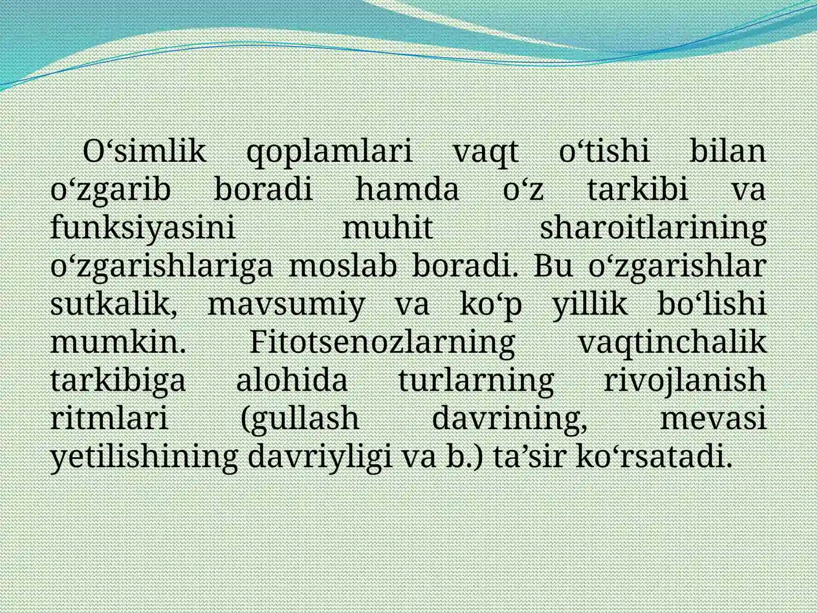 Fitotsenozlarning dinamikasi (sindinamika) 3