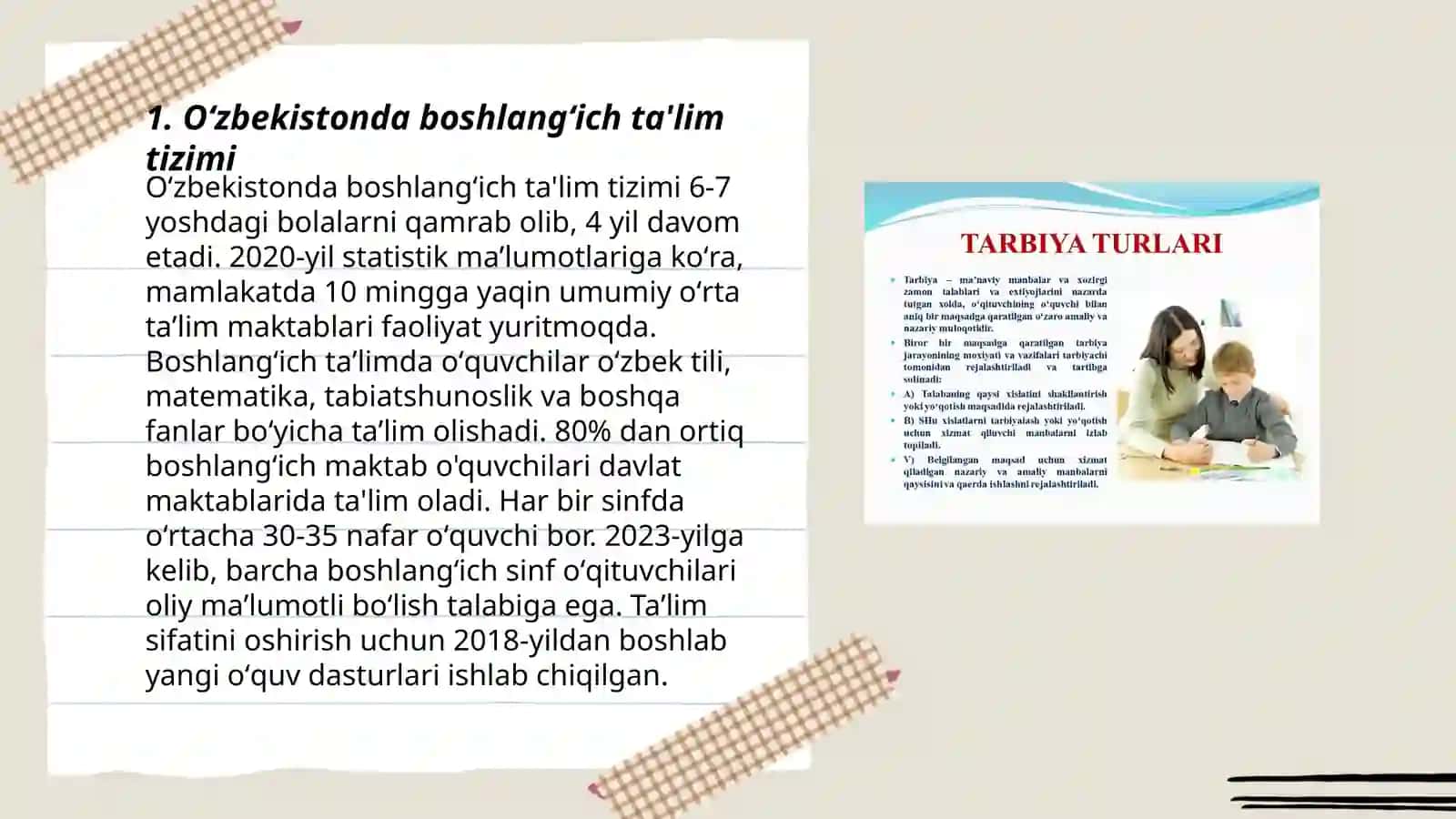 Oʻzbekistonda va Xorijda boshlangʻich ta'lim -tarbiya tizimi 3