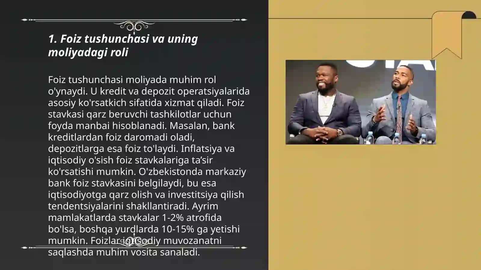 Foiz tushunchasi va uning moliyadagi roli 3