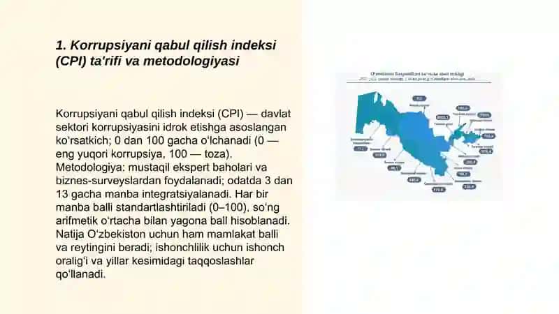 Korrupsiyani qabul qilish indeksi (CPI) 3
