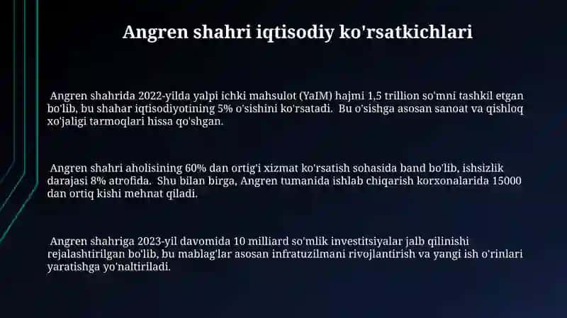 Angren shahar statistik koʻrsatkichlari 3