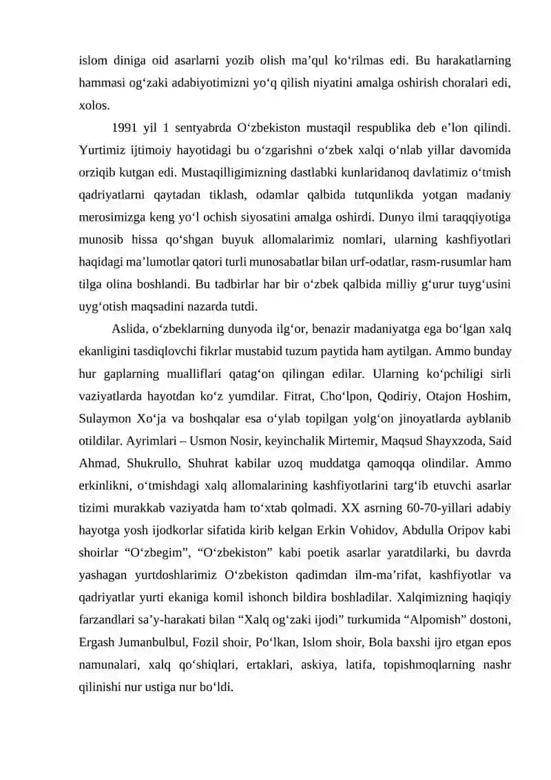 Xalq og‘zaki ijodi xalq qadriyatlarining tarkibiy qismi sifatida 3