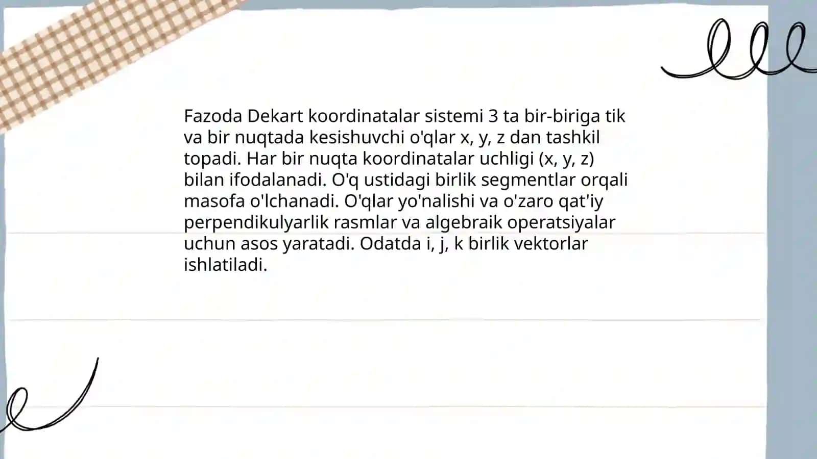 Fazoda dekart koordinatalar sistemasi 3