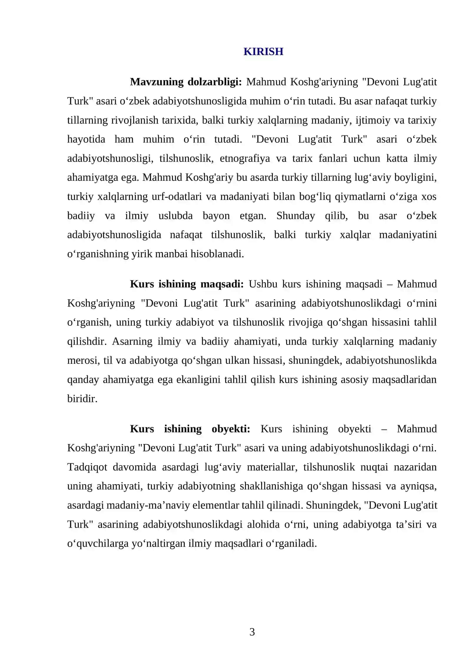 MAHMUD KOSHG'ARIYNING "DEVONI LUG'ATIT TURK" ASARINING ADABIYOTSHUNOSLIKGADI O'RNI 3