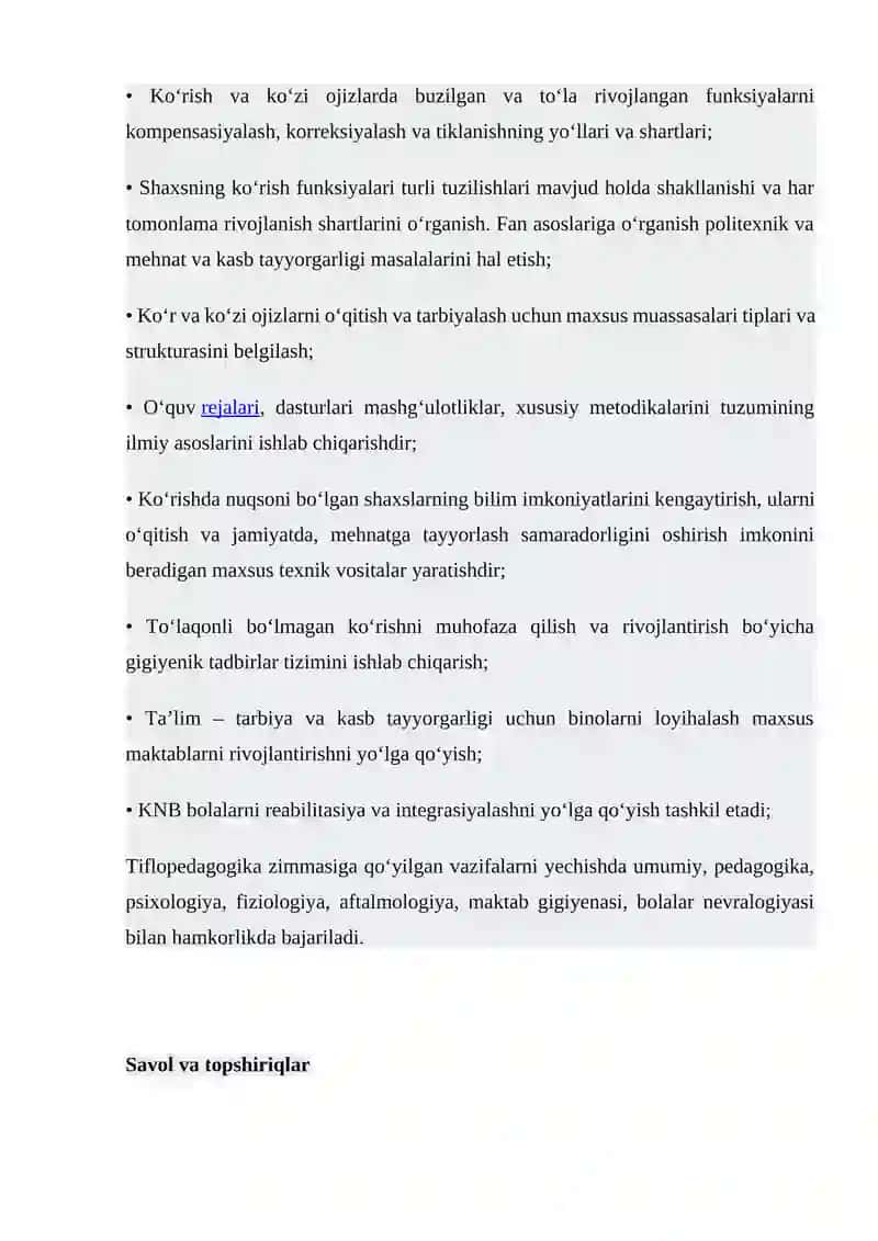 Tiflopedagogika Fanining Predmeti, Maqsadi va Vazifasi va Metodlari 3