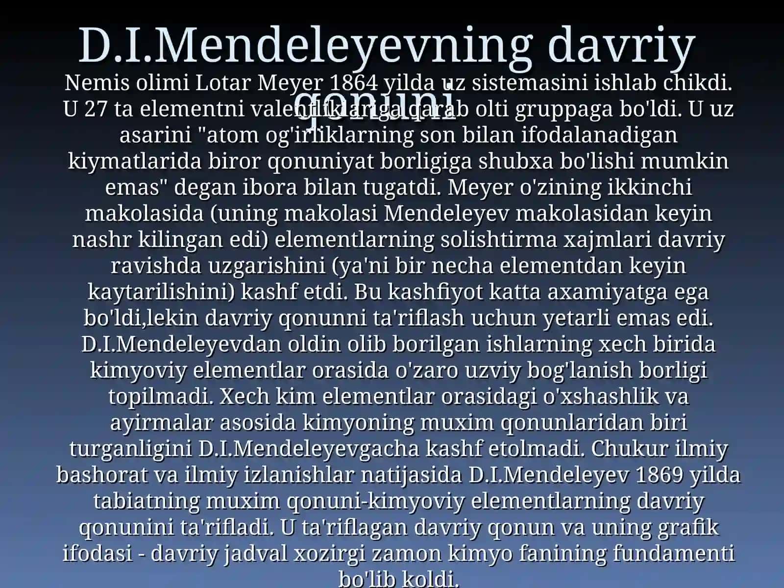 Atomlarning davriy va davriy bo'lmagan xossalari 3