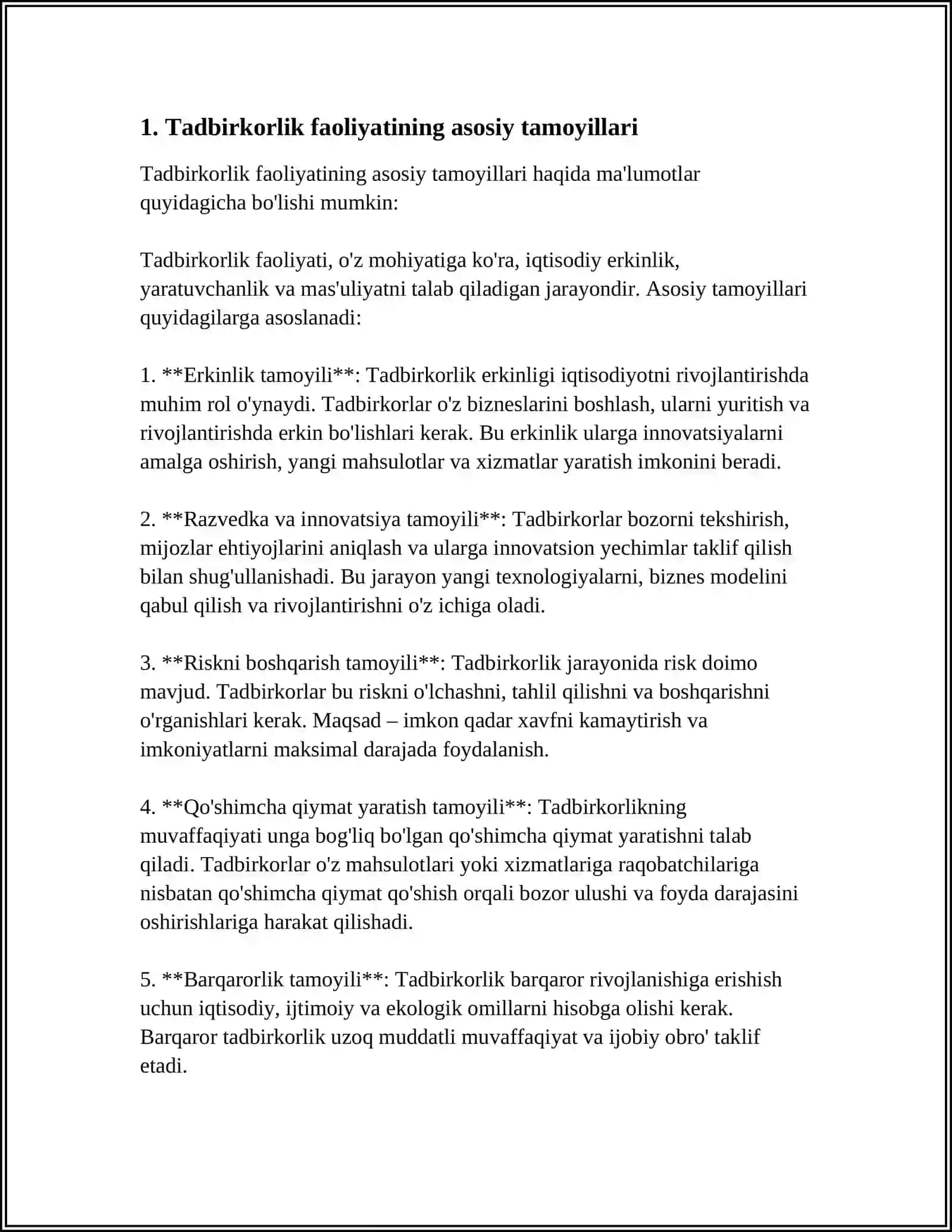 TADBIRKORLIK FAOLIYATI, TADBIRKORLIK KAPITALI VA UNING AYLANISHI 3